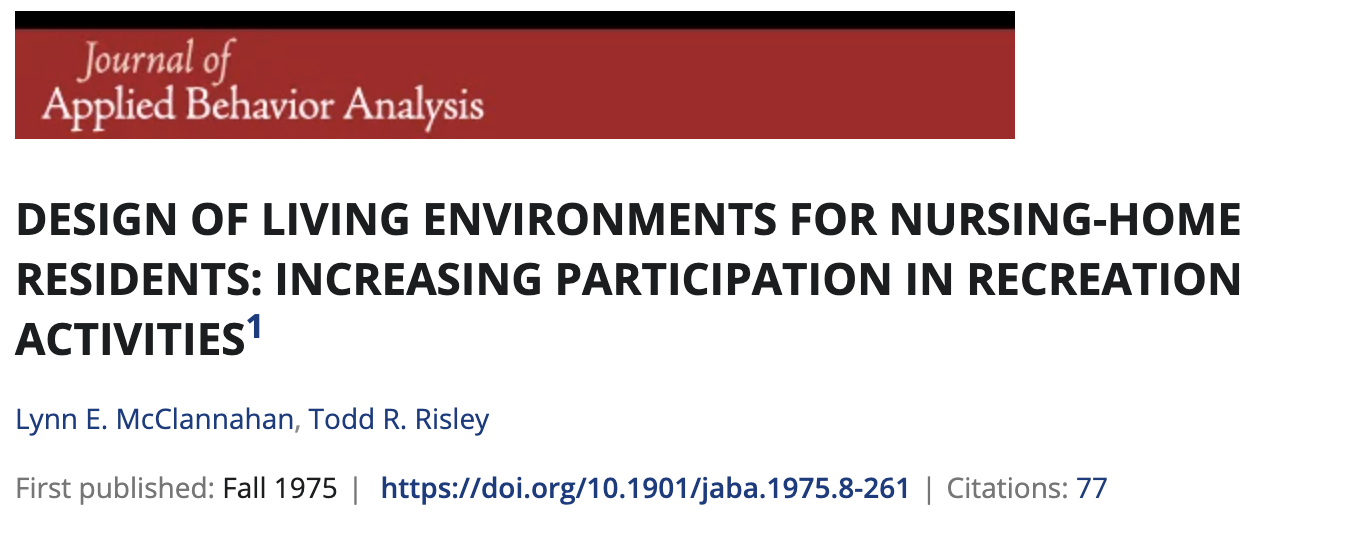 Risley and McClannahan (1975)